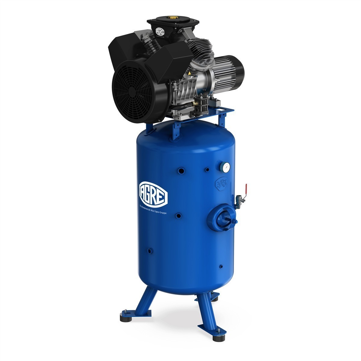 AGRE Industrie-Kolbenkompressor Typ ALG MEK-4 10 270V D auf Behälter, 4116002259