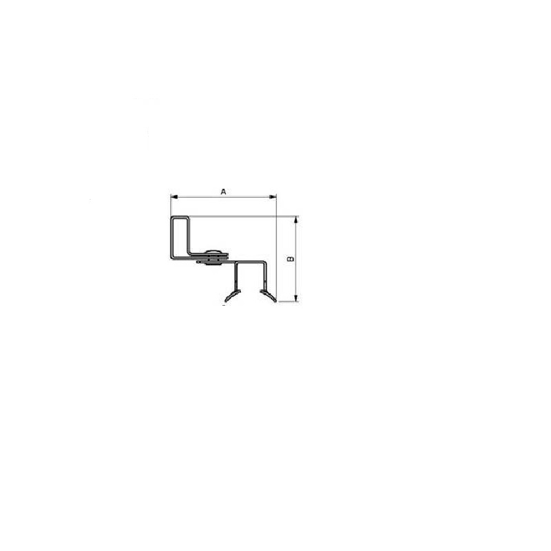 PREVOST-TRÄGERKLEMME MIT GEWINDE Stärke des Deckels = 8 bis 14 (1) Metrisches Gewinde =