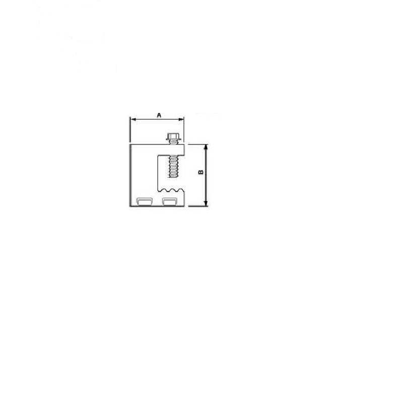 PREVOST-TRÄGERKLEMME MIT GEWINDE Stärke des Deckels = 0 bis 16 (2) Metrisches Gewinde = M6