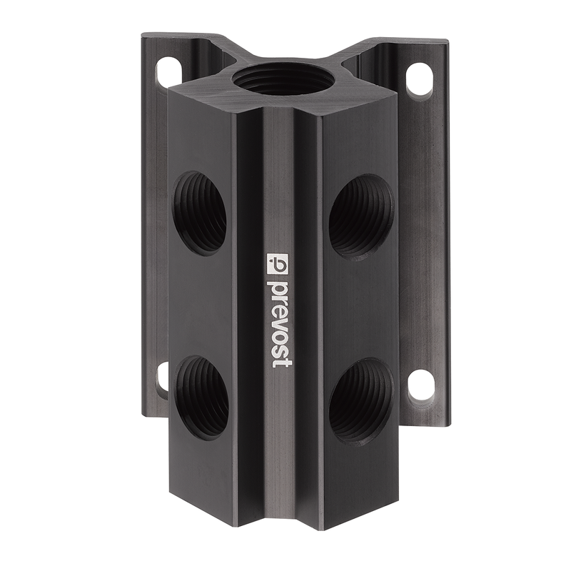 PREVOST-Wandverteiler Eingang mit IG BSPP = G 3/4 Ausgang mit IG BSPP = G 1/2, Ausgangzahl 4